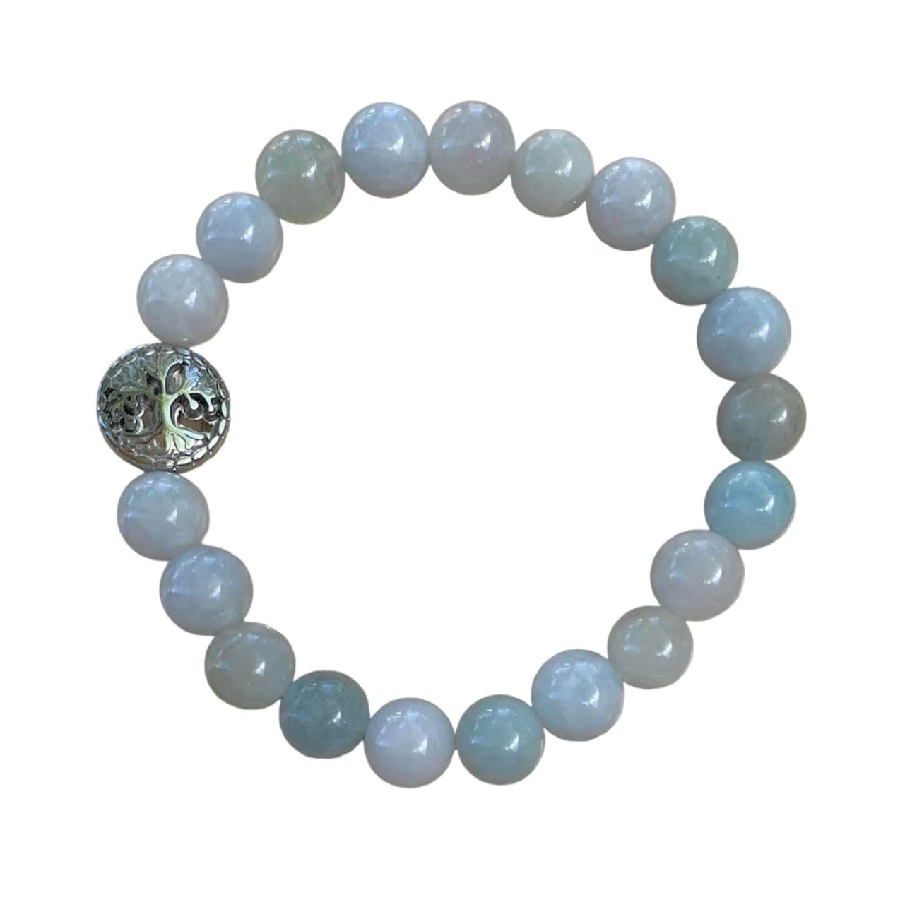 Aquamarine Bracelet 8 mm Round Beads