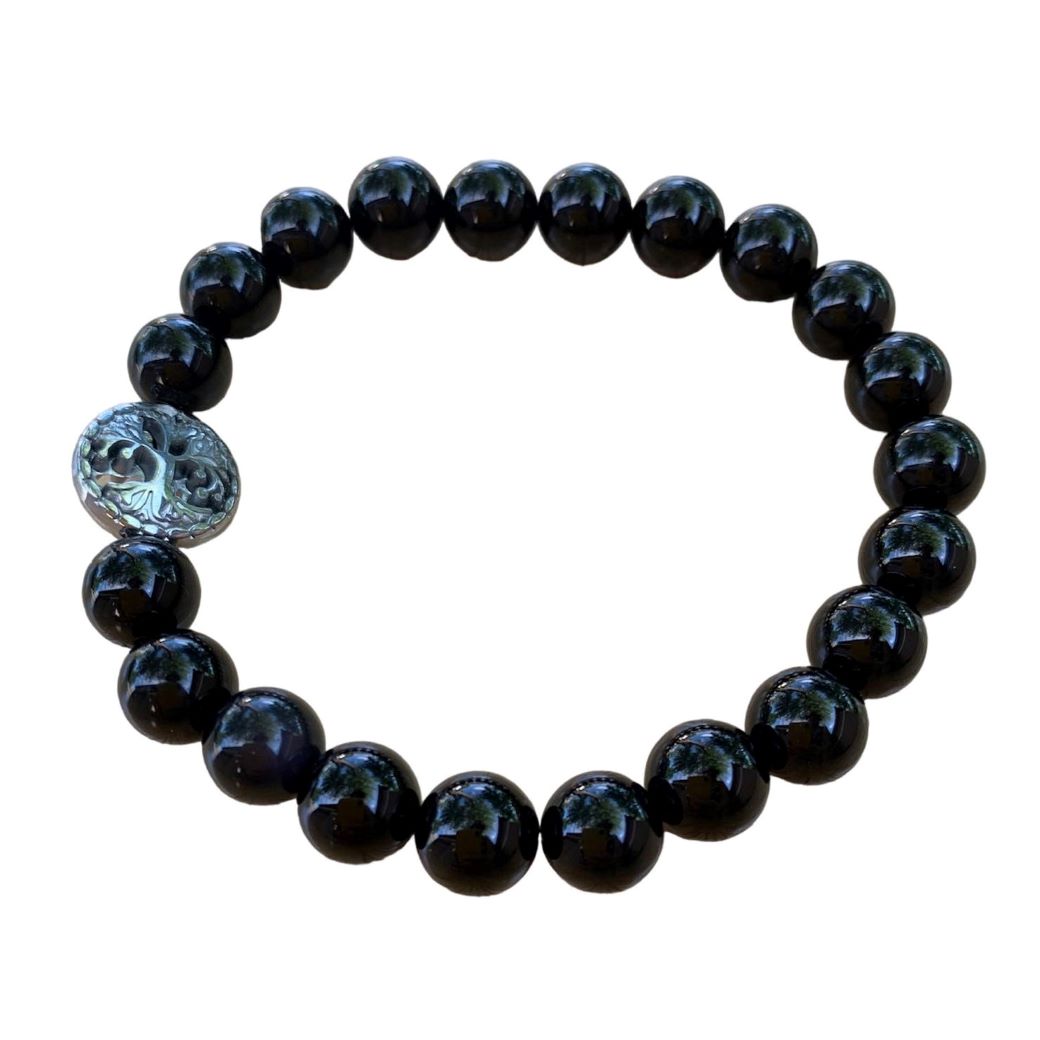 Black Onyx Bracelet 8 mm Round Beads
