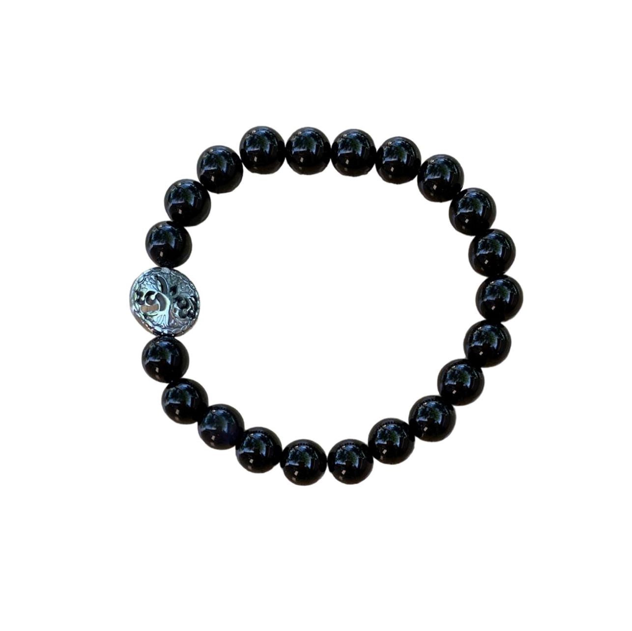 Black Onyx Bracelet 8 mm Round Beads