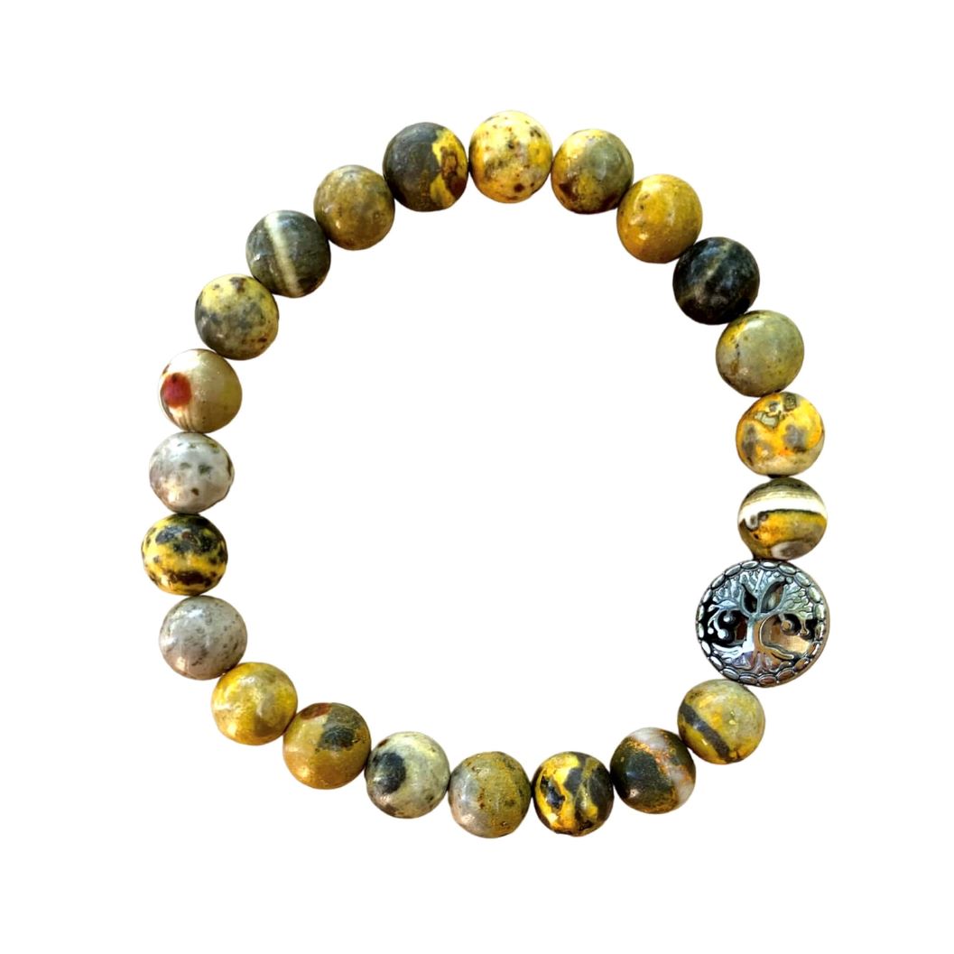 Bumblebee Jasper Bracelet 8 mm Round Beads