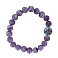 Chevron Amethyst Bracelet 8 mm Round Beads
