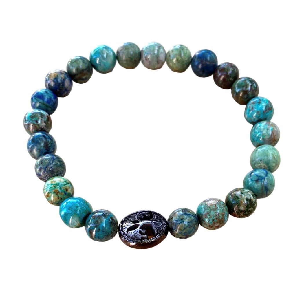 Chrysocholla Bracelet 8 mm Round Beads