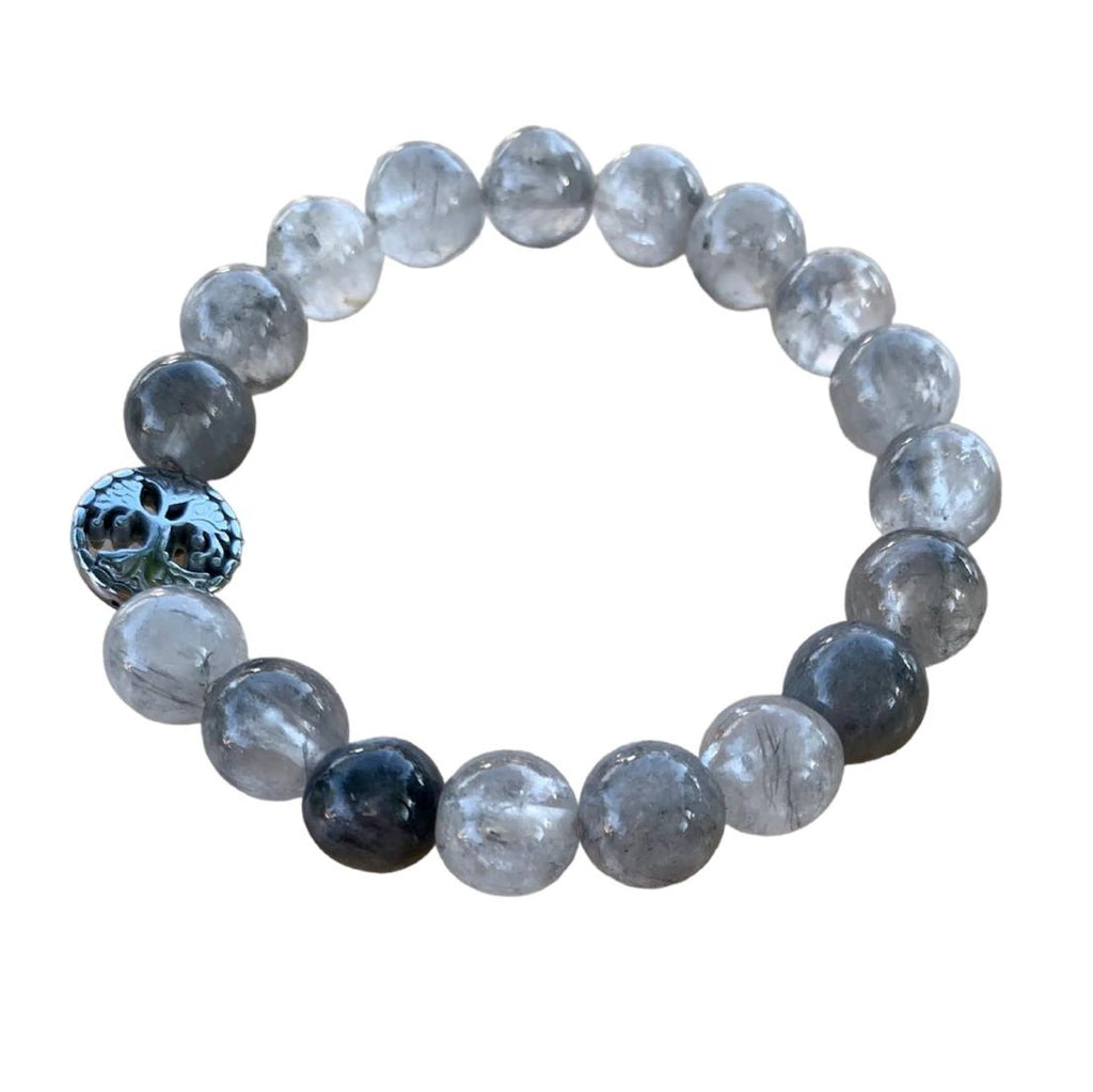 Cloudy Quartz Bracelet 10 mm Round Beads