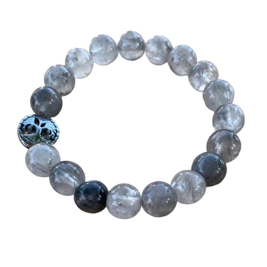 Cloudy Quartz Bracelet 10 mm Round Beads