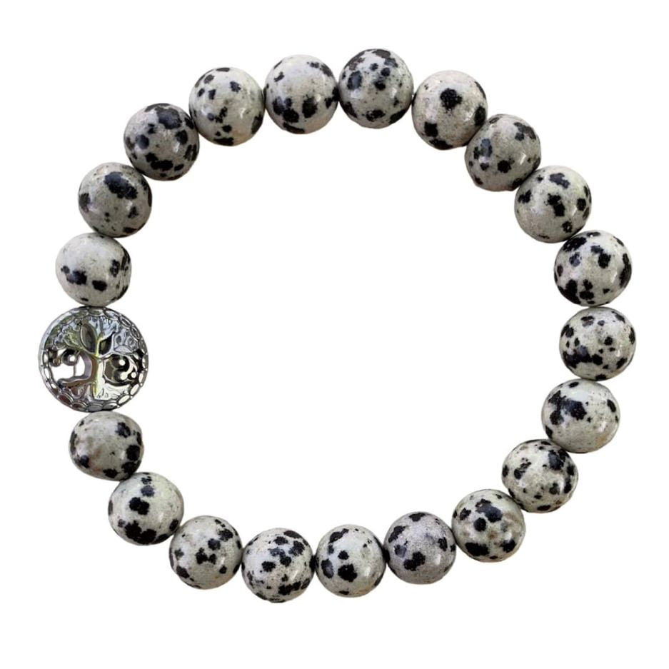 Dalmatian Jasper Bracelet 8 mm Round Beads