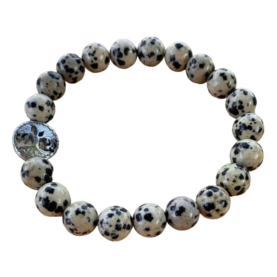Dalmatian Jasper Bracelet 8 mm Round Beads