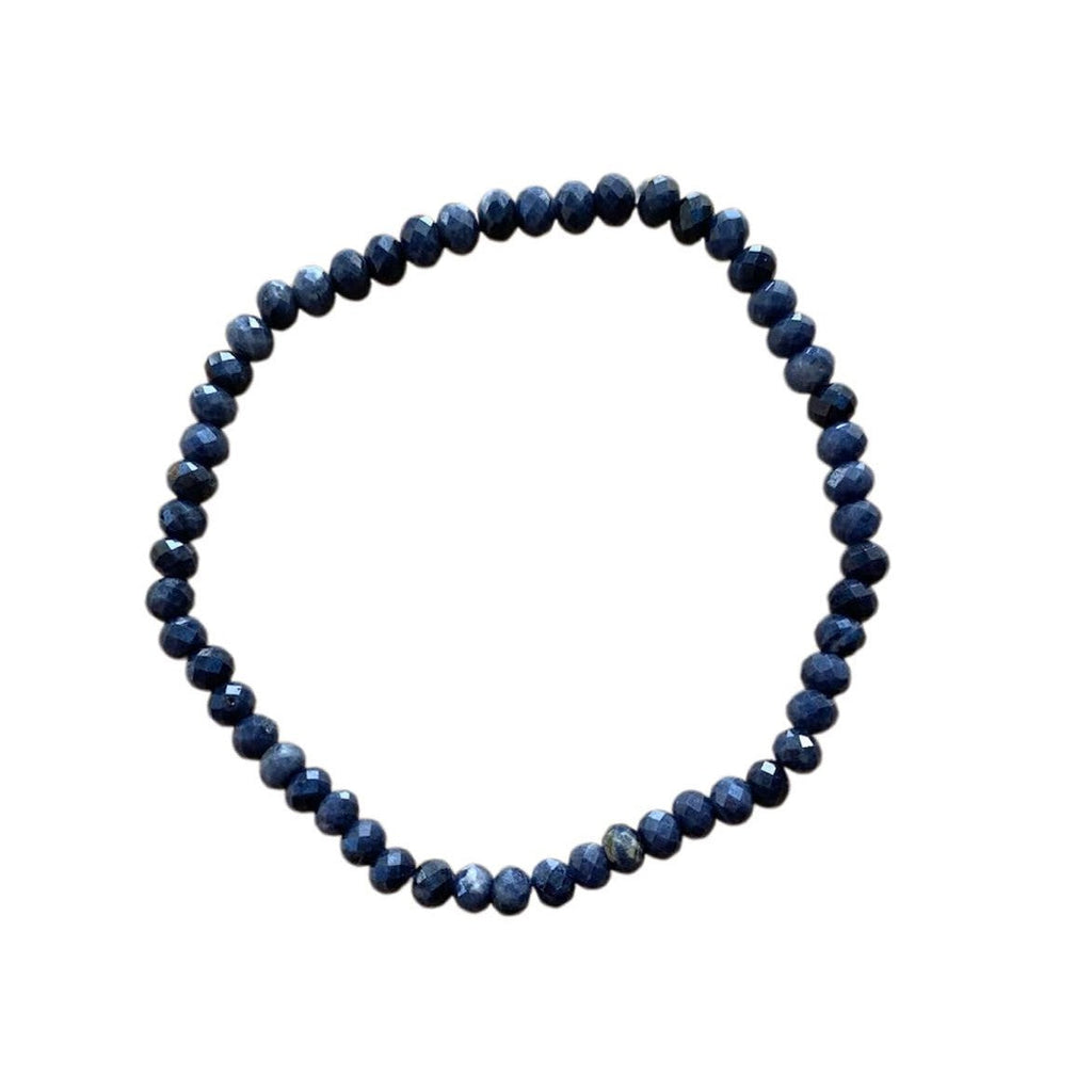 Sapphire Bracelet 4 mm Faceted Rondelle Beads – Elegance and Inner Wisdom