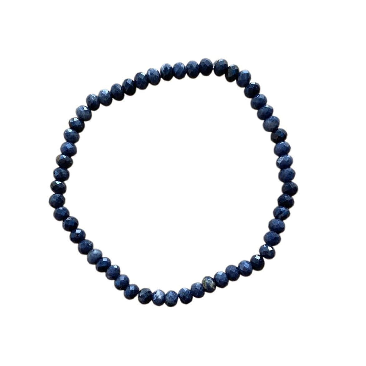 Sapphire Bracelet 4 mm Faceted Rondelle Beads – Elegance and Inner Wisdom