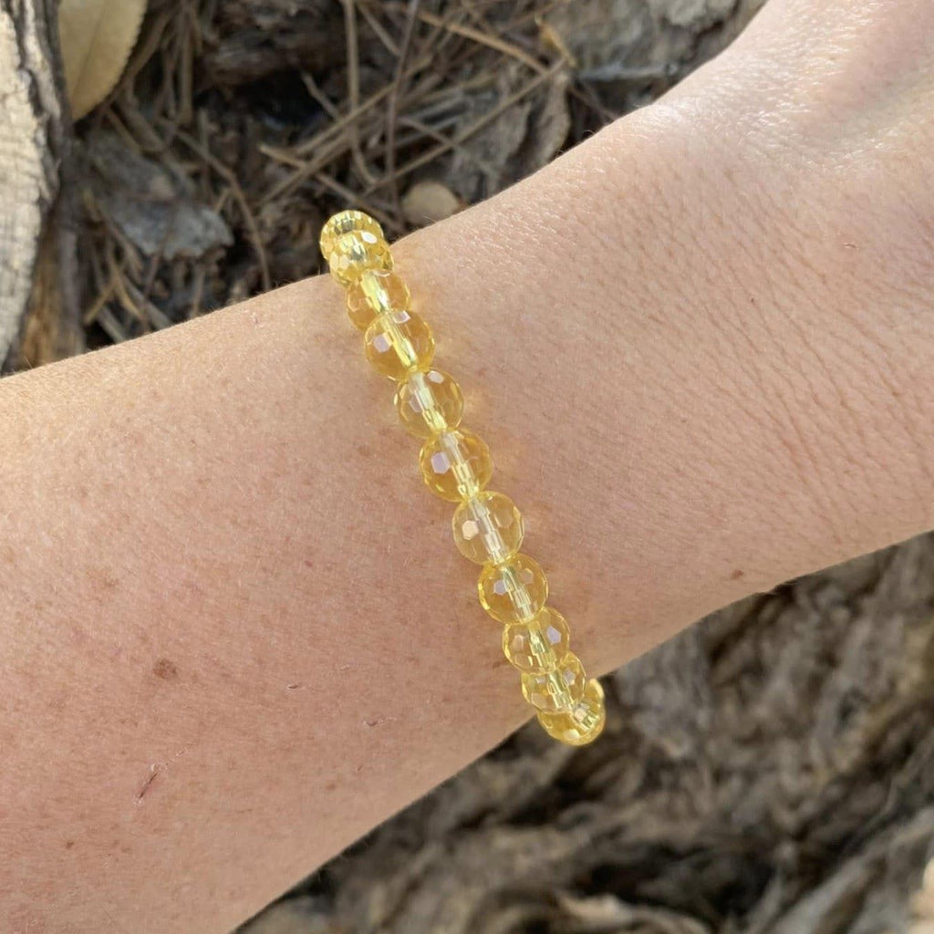 Citrine Bracelet 6 mm Faceted Round Beads – Abundance and Cheer