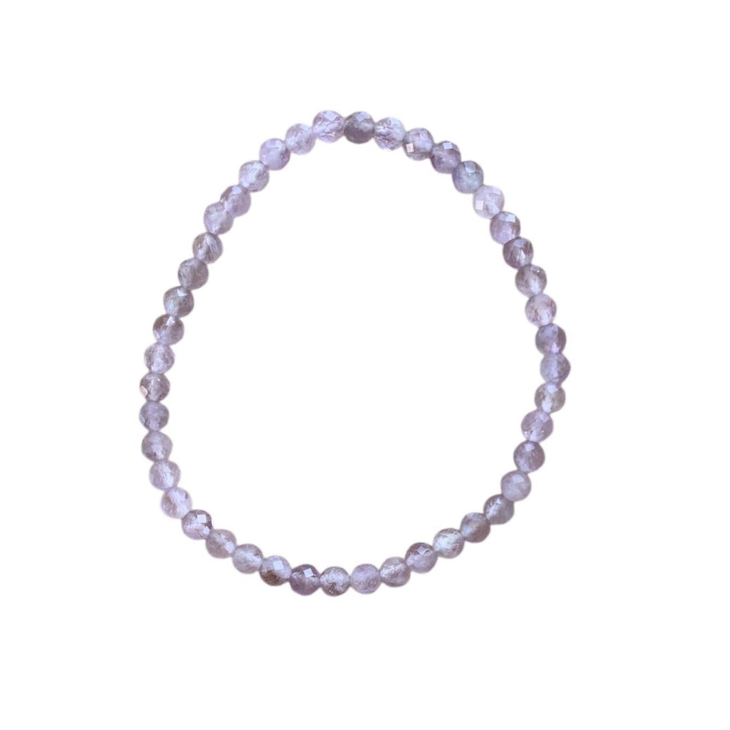 Lavender Amethyst Bracelet 4 mm Faceted Round Beads