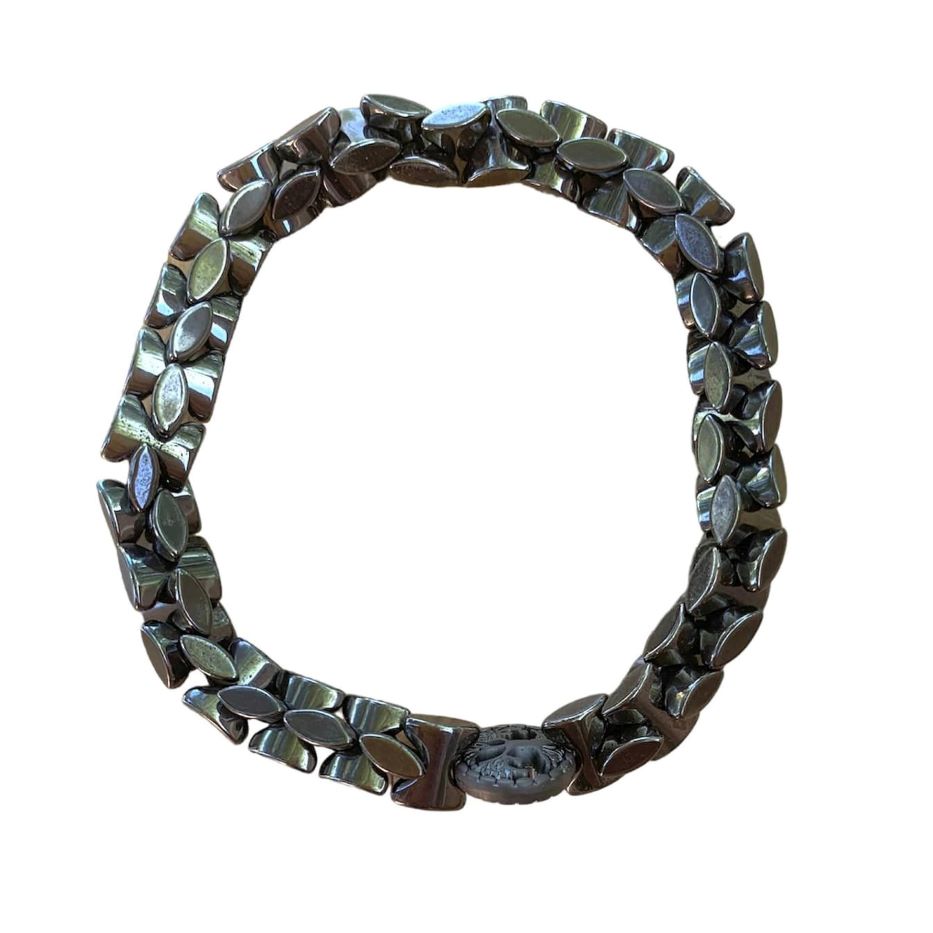 Hematite Bracelet 9 mm Bowtie Beads