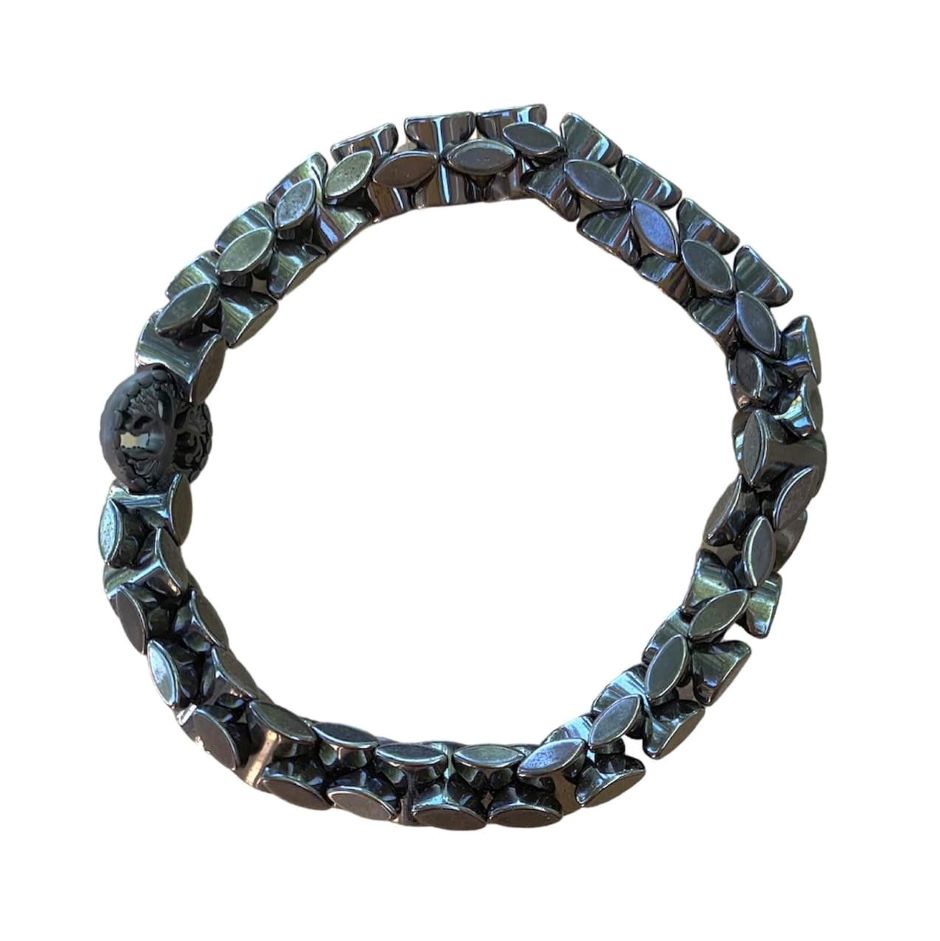 Hematite Bracelet 9 mm Bowtie Beads