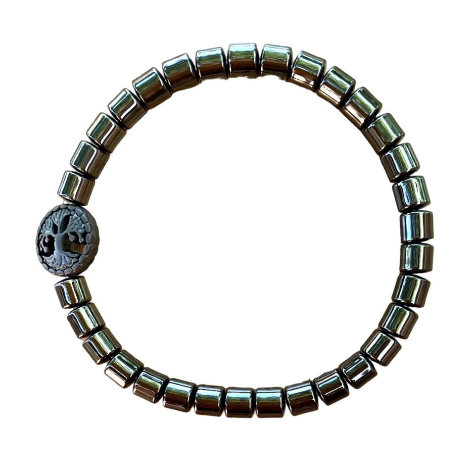 Hematite Bracelet 5 mm Drum Shaped Beads