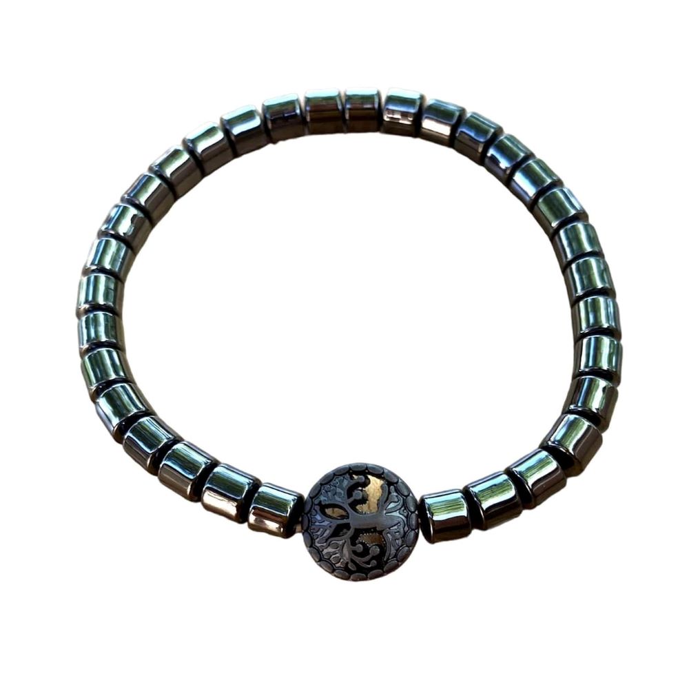Hematite Bracelet 5 mm Drum Shaped Beads