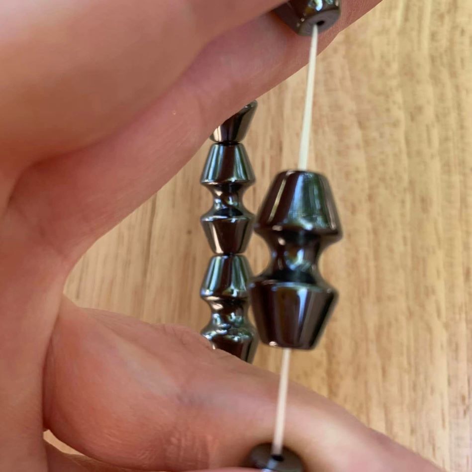 Hematite Bracelet 10 mm Dumbell Beads