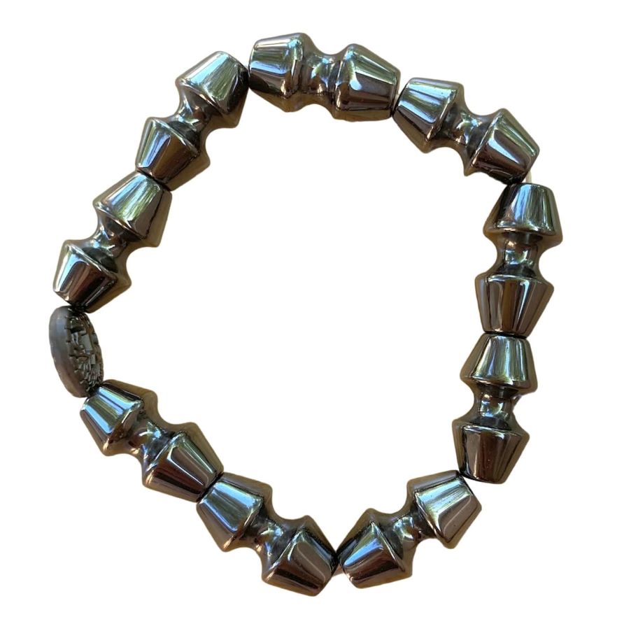 Hematite Bracelet 10 mm Dumbell Beads