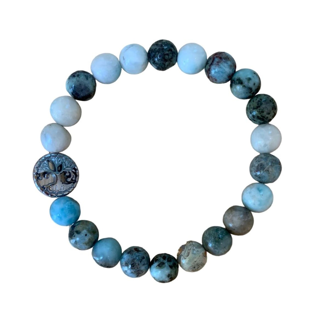Larimar Bracelet 8 mm Round Beads