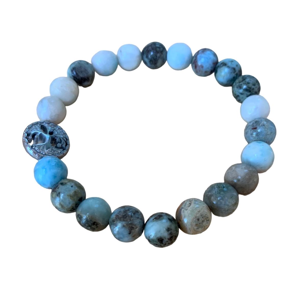 Larimar Bracelet 8 mm Round Beads
