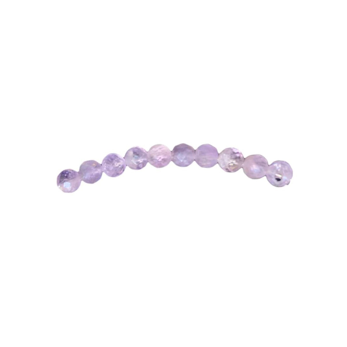 Lavender Amethyst Bracelet Faceted Round Beads with Adjustable Chain (February)