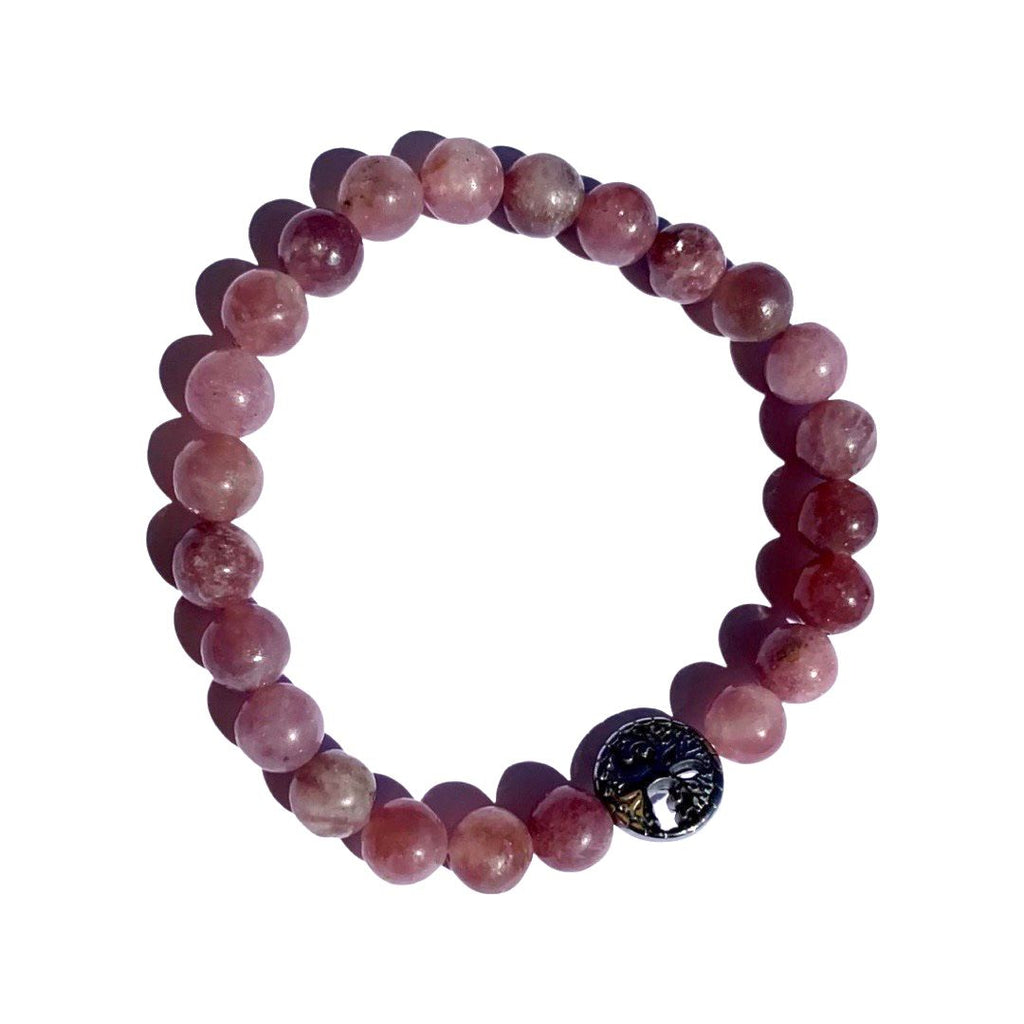 Lepidolite Bracelet 8 mm Round Beads