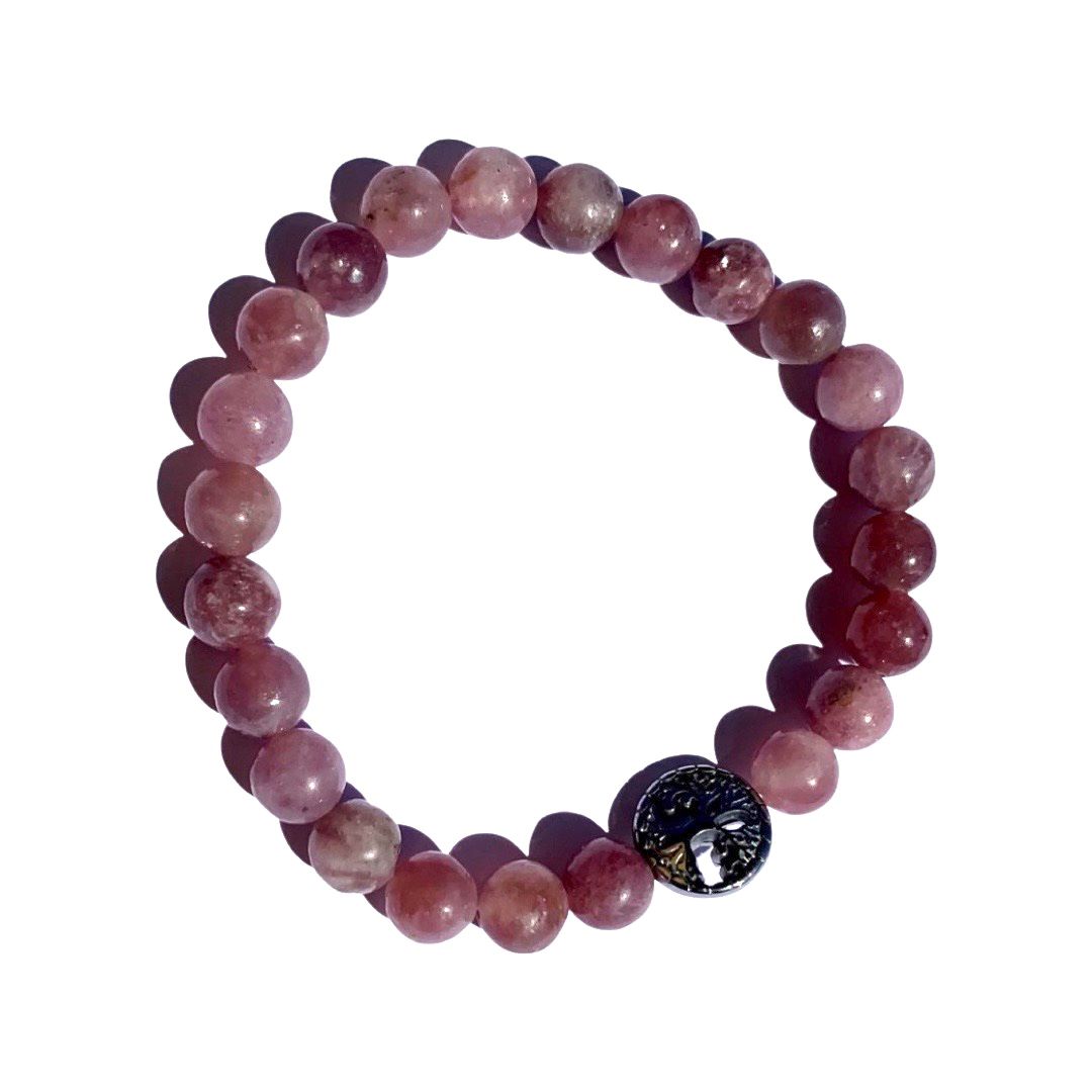 Lepidolite Bracelet 8 mm Round Beads