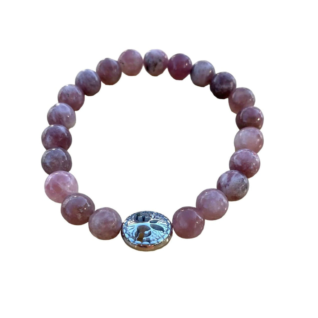 Lepidolite Bracelet 8 mm Round Beads
