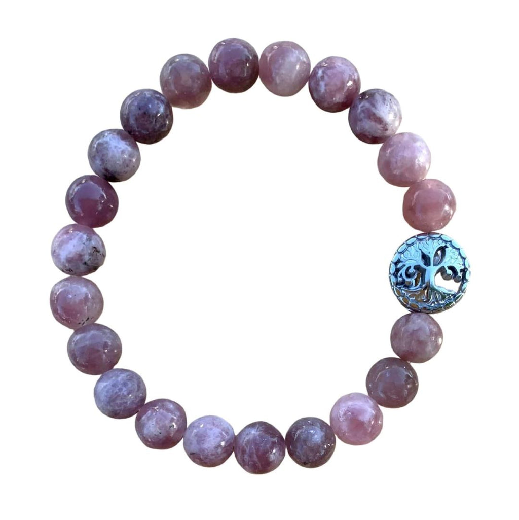 Lepidolite Bracelet 8 mm Round Beads
