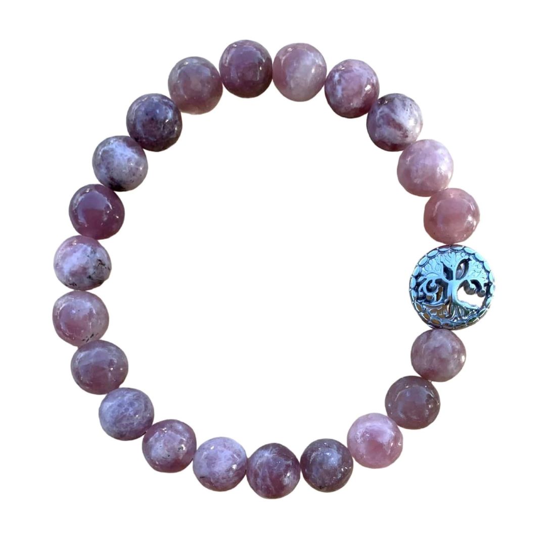 Lepidolite Bracelet 8 mm Round Beads