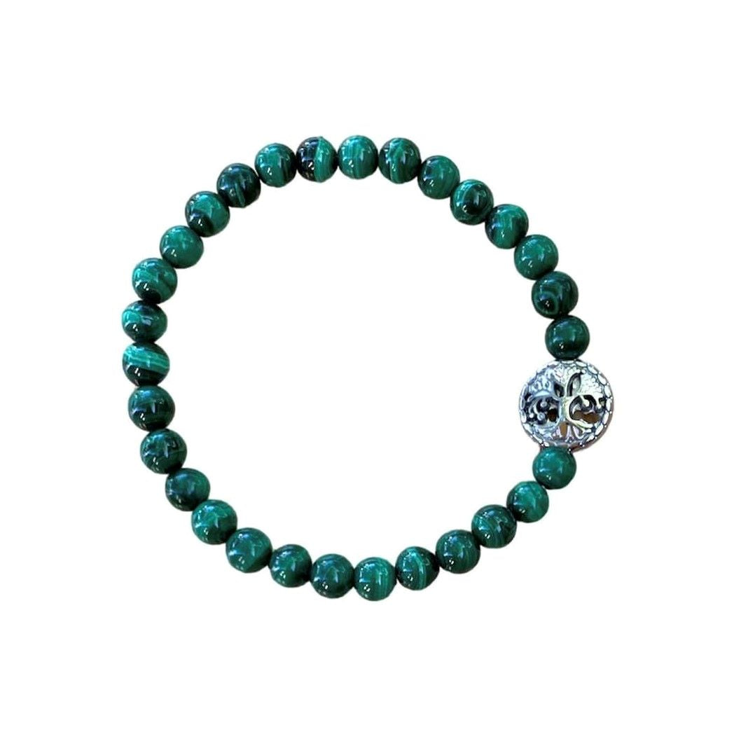 Malachite Bracelet Round Beads 3 Sizes