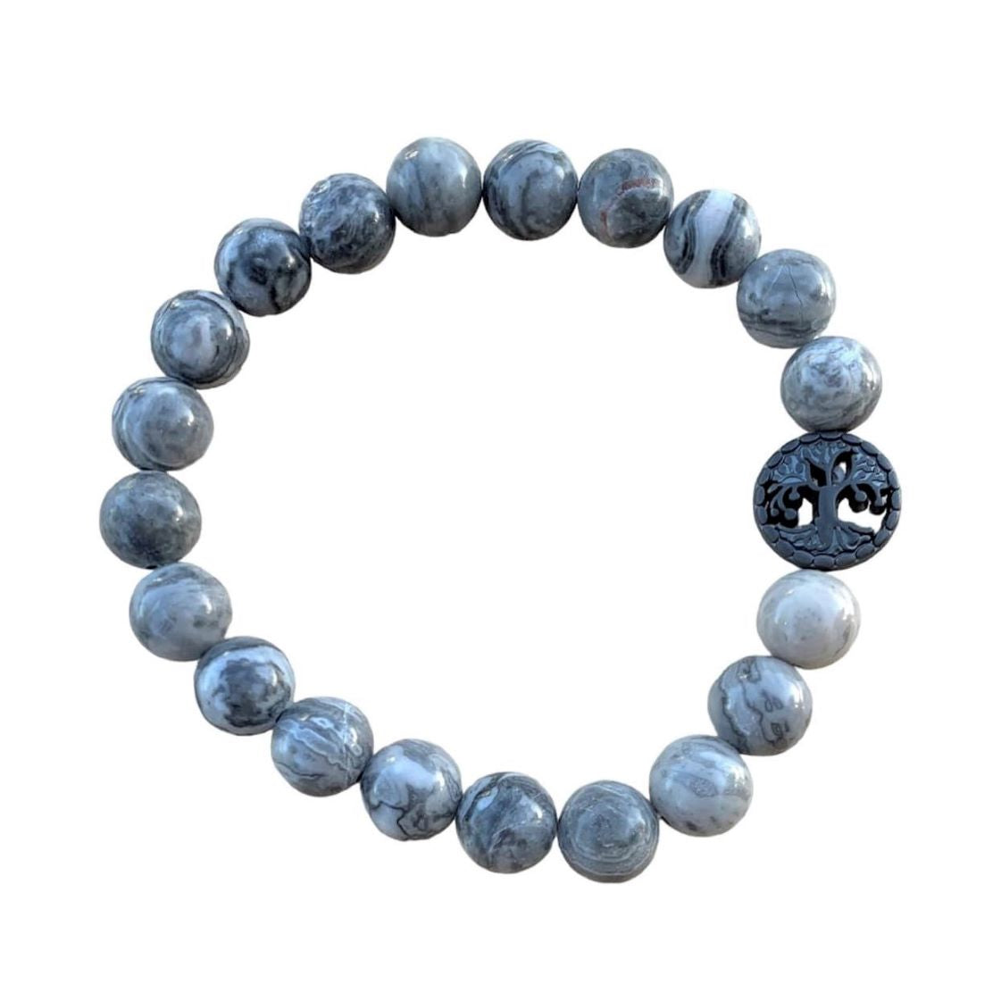 Map Jasper Bracelet 8 mm Round Beads