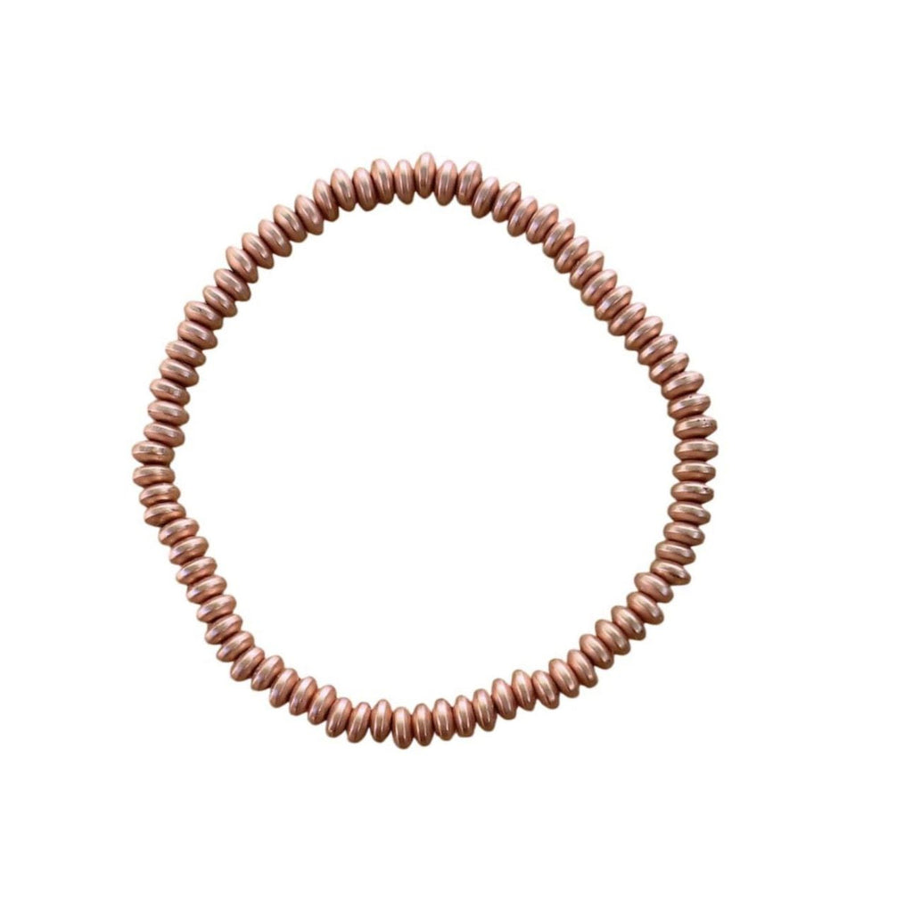 Hematite Bracelet 4 mm Matte Rondelle Beads 4mm  – Grounding Energy and Minimalist Elegance