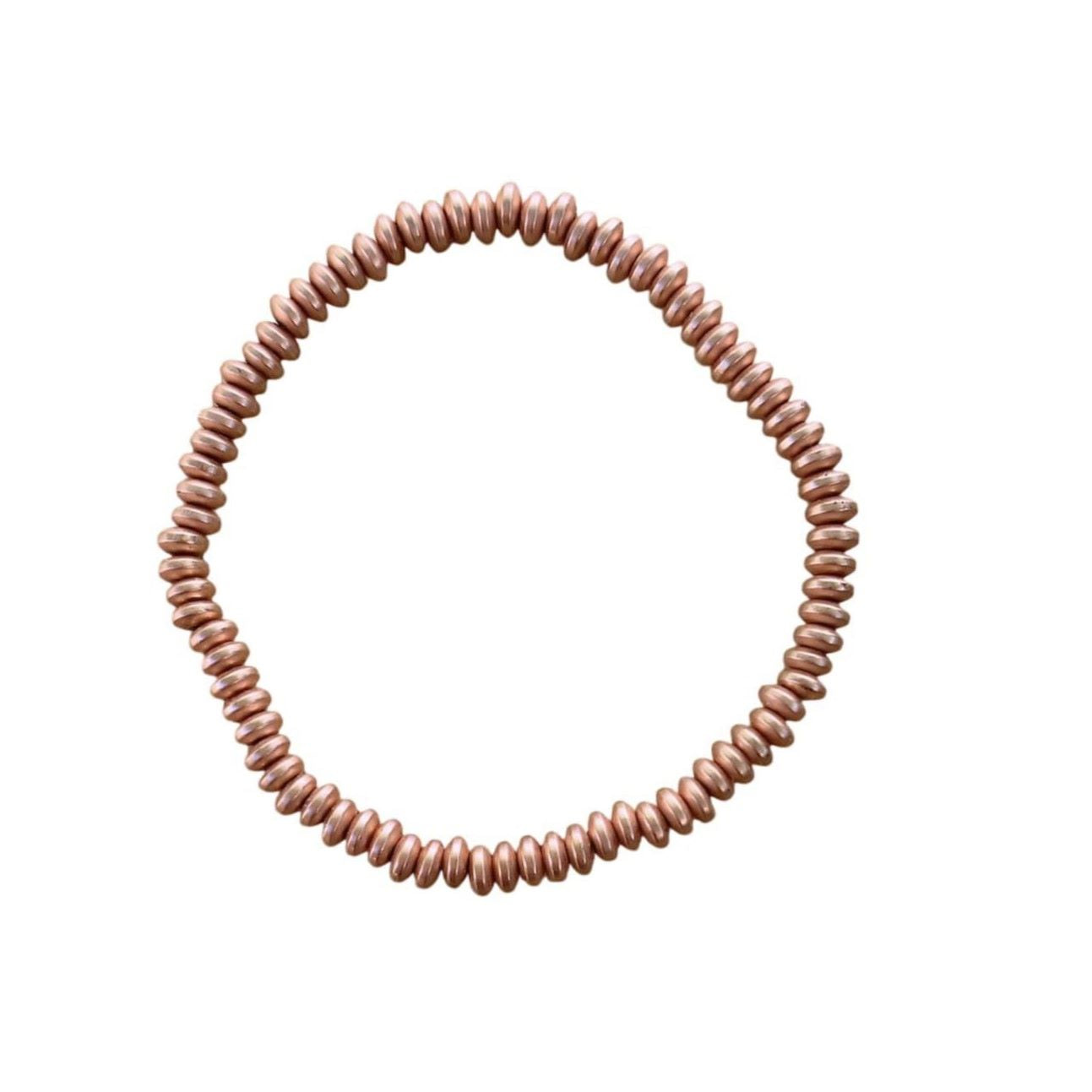 Hematite Bracelet 4 mm Matte Rondelle Beads 4mm  – Grounding Energy and Minimalist Elegance