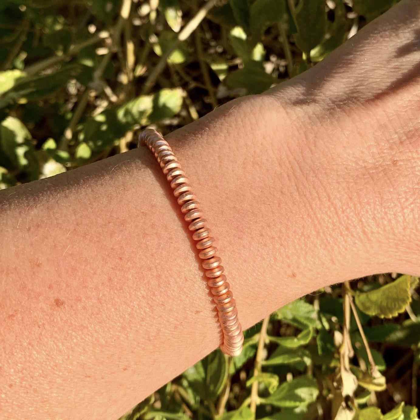 Hematite Bracelet 4 mm Matte Rondelle Beads 4mm  – Grounding Energy and Minimalist Elegance