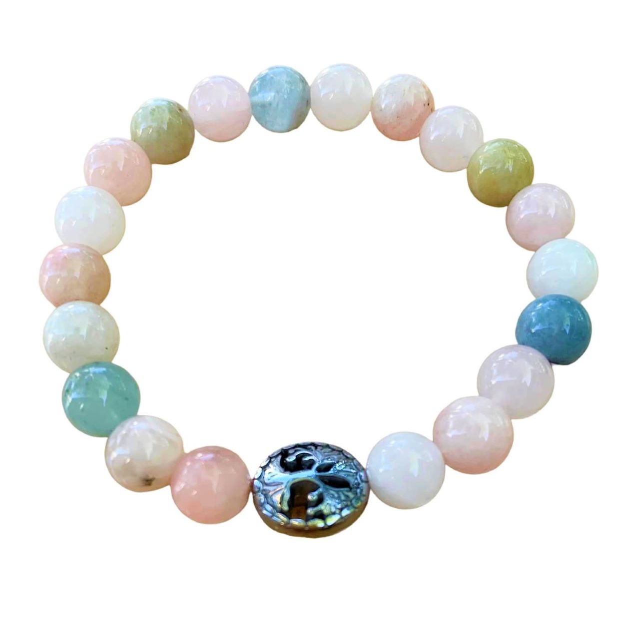 Morganite Bracelet 8 mm Round Beads