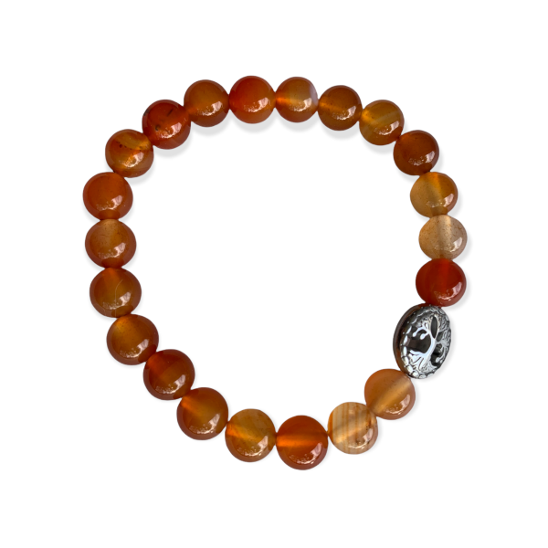 Orange Carnelian Bracelet 8 mm Round Beads