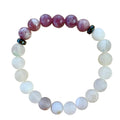 Phoenix Rising Bracelet 8 mm Lepidolite and Druzy Round Beads