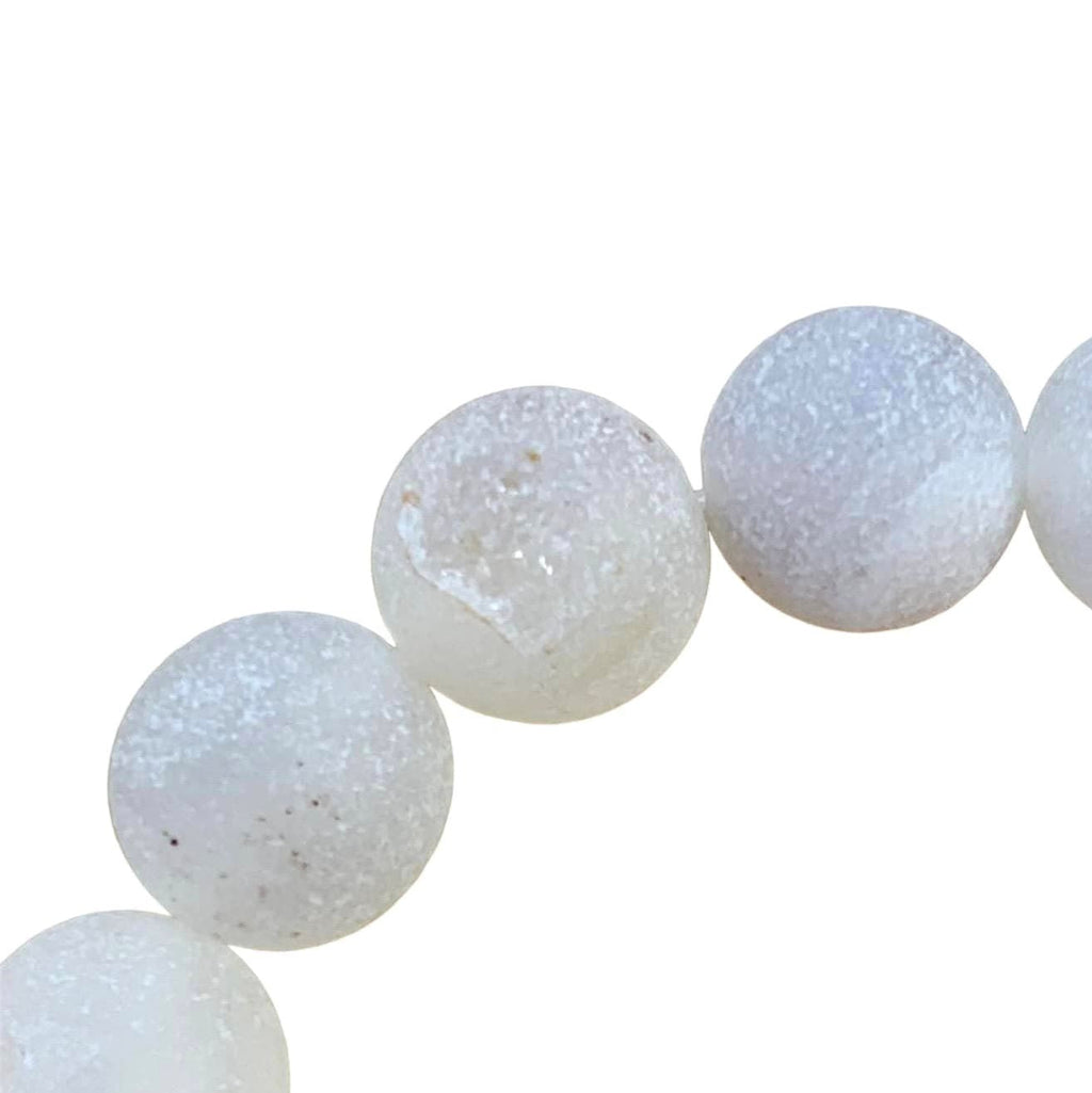 Druzy Quartz Bracelet Round Beads 2 Sizes