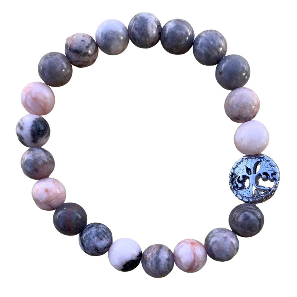 Pink Zebra Jasper Bracelet 8 mm Round Beads