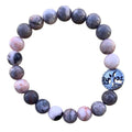 Pink Zebra Jasper Bracelet 8 mm Round Beads