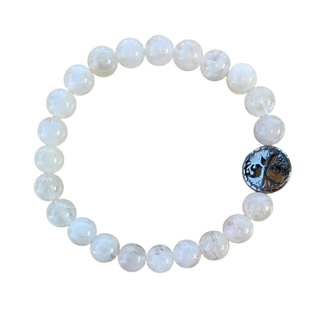Rainbow Moonstone Bracelet 8 mm Round Beads