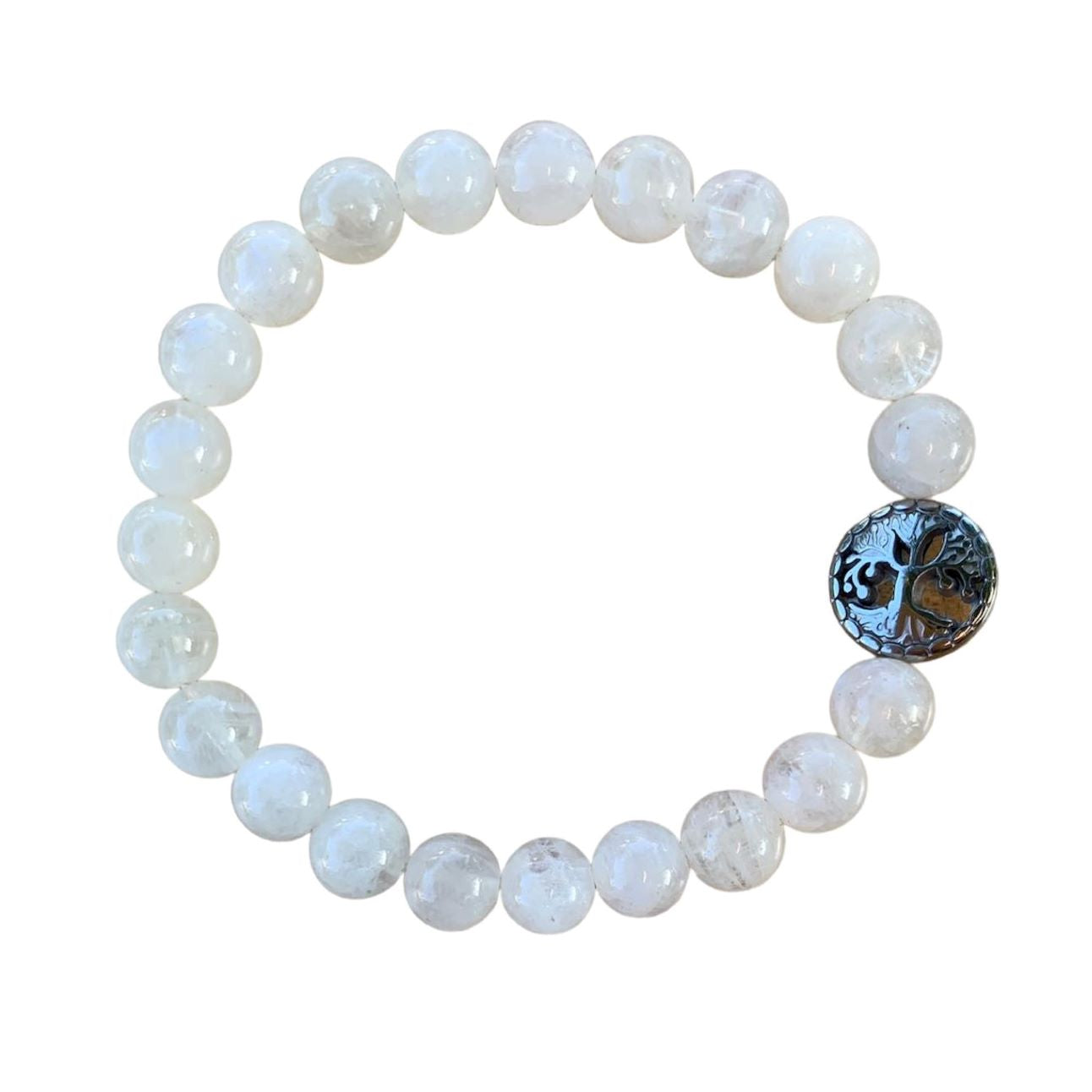 Rainbow Moonstone Bracelet 8 mm Round Beads