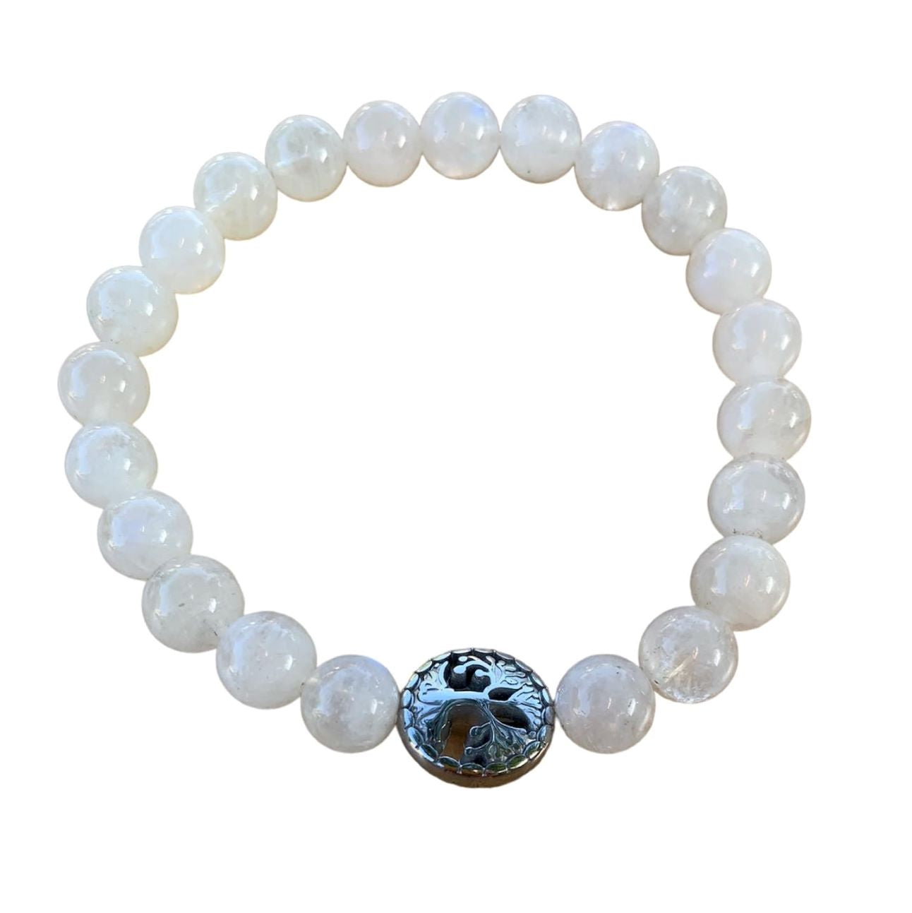 Rainbow Moonstone Bracelet 8 mm Round Beads