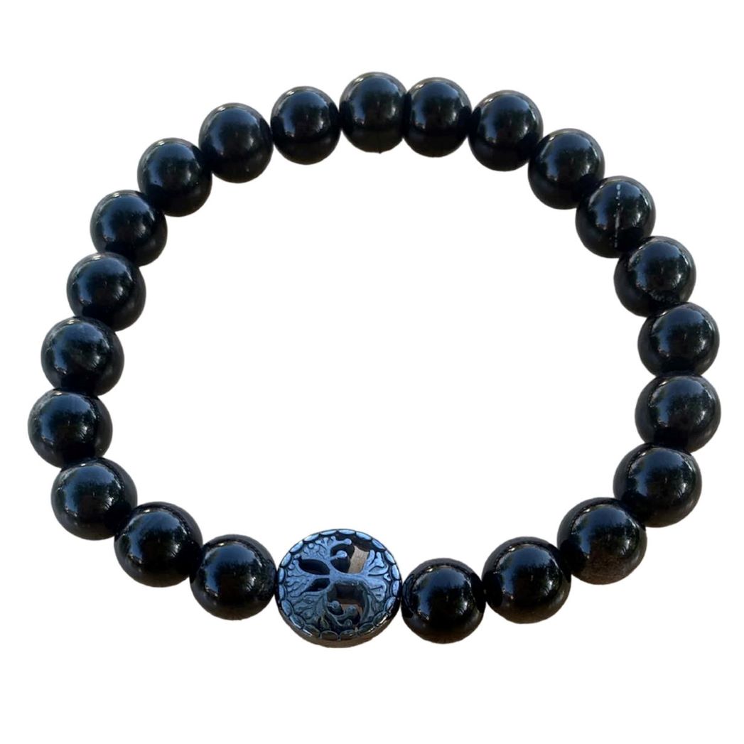 Rainbow Sheen Obsidian Bracelet 8 mm Round Beads
