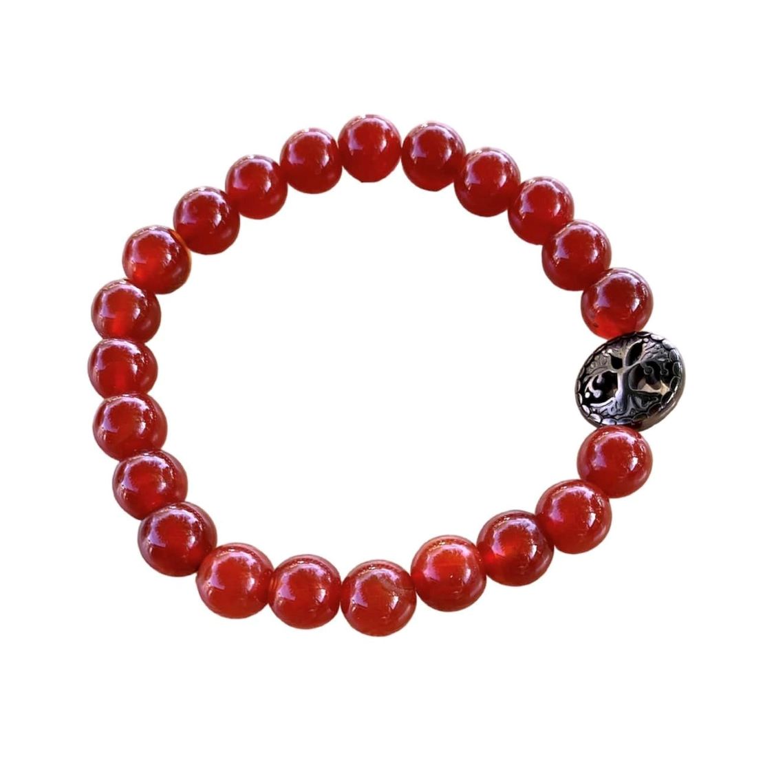 Red Carnelian Bracelet 8 mm Round Beads