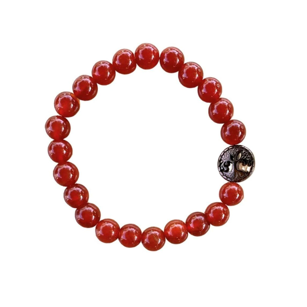 Red Carnelian Bracelet 8 mm Round Beads