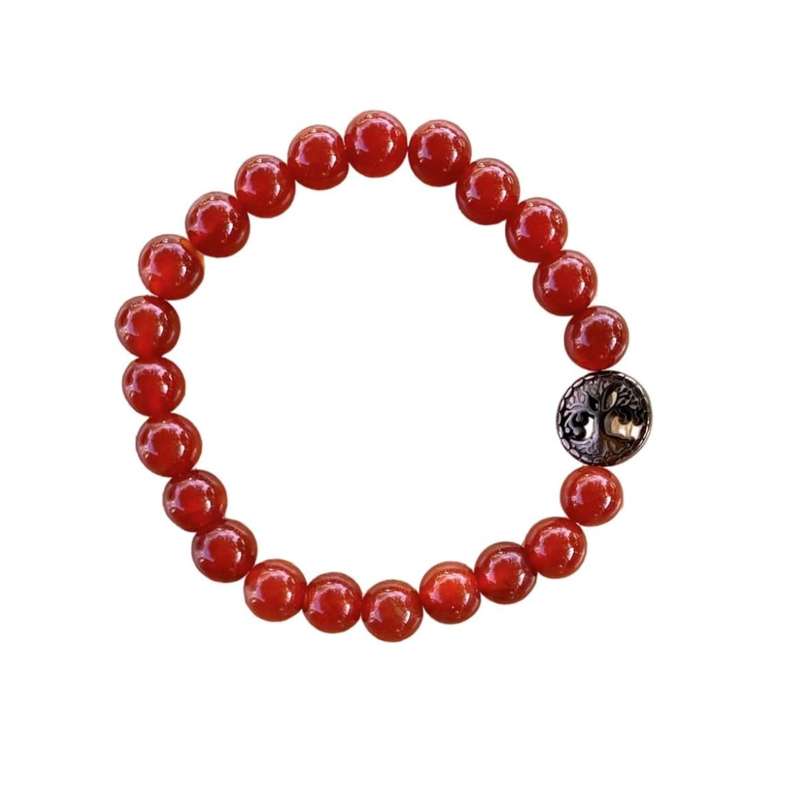 Red Carnelian Bracelet 8 mm Round Beads