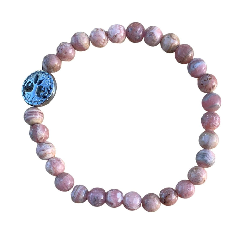 Rhodochrosite Bracelet Round Beads 2 Sizes