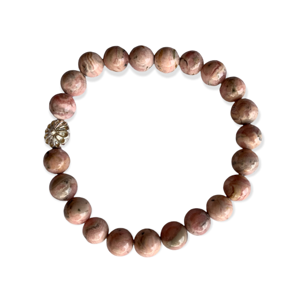 Rhodochrosite Bracelet Round Beads 2 Sizes