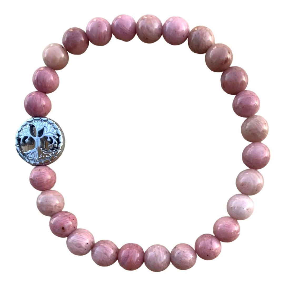 Rhodonite Bracelet 6 mm Round Beads