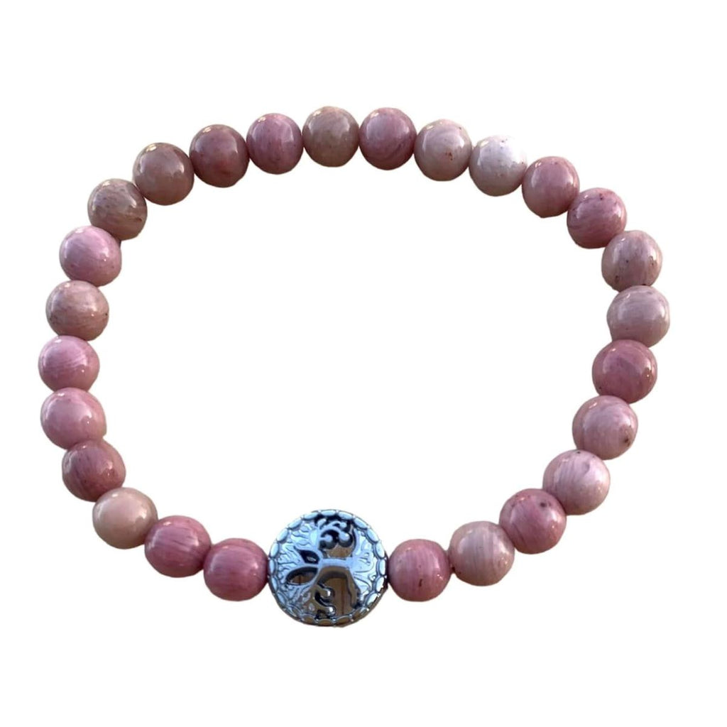Rhodonite Bracelet 6 mm Round Beads